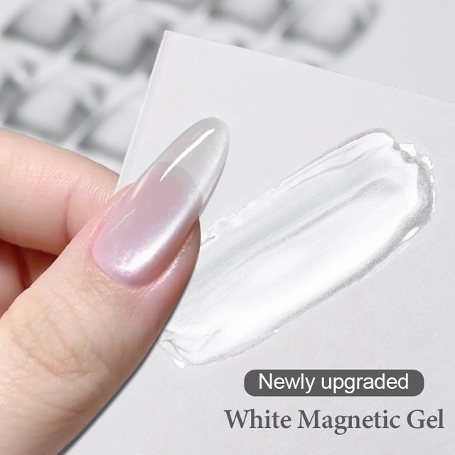 8ml Cat Eye White Magnetic Glitter Gel Nail Polish Semi-Permanent Art Polish For Valentine's Day DIY Salon Design HEMA/TPO FREE