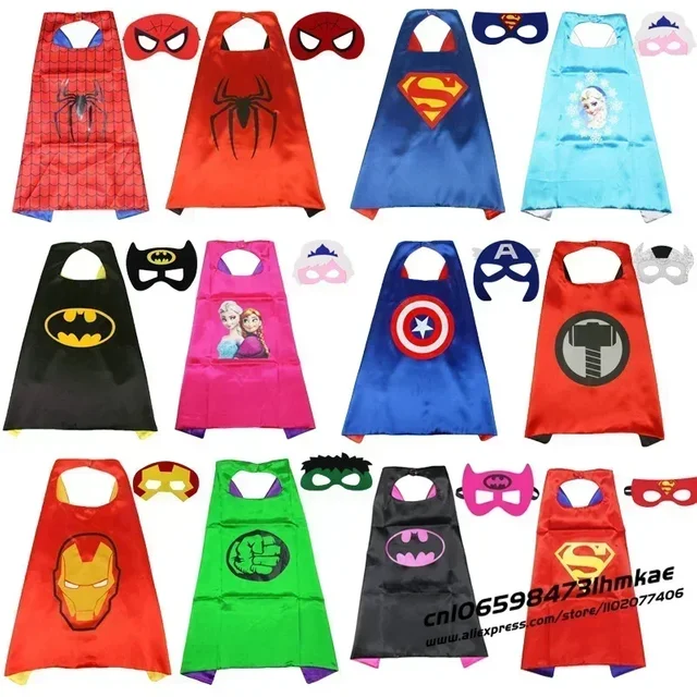 Adulte Marvel mascarade masque Cape Cape Anime Spider Man Batman Cape figurine congelée jouets