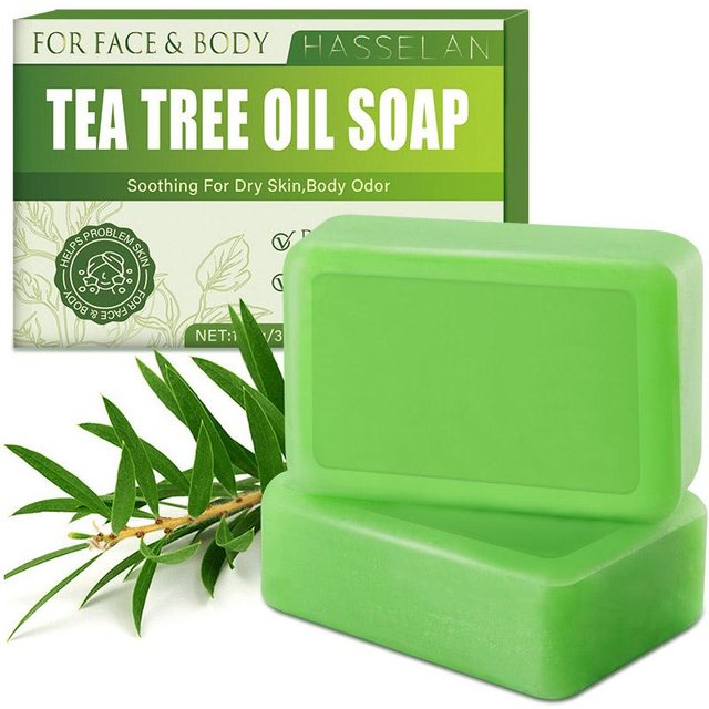 Tea Tree Soap for Face & Body Acne, 100g Tea Tree Oil Soap Bar for Face & Body Natural Skin Cleanser for Oily, Dry & Itchy Skin