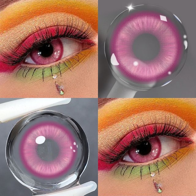 Visuashow Stardust Green Cosplay Colored Contact Lenses 1 Pair of Half Year Disposable Anime Cosplay Lenses for Halloween Makeup