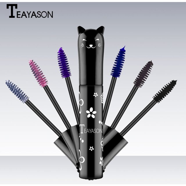 Wine Red Color Mascara Curl Thick Fiber Eyelash Extension Waterproof Non-smudding Blue Green Pink Black Eyes Lengthening Makeup