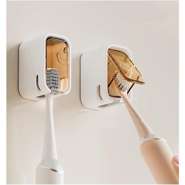 Toothbrush Storage Box Electric Toothbrush Shelf Dustproof Hygienic Flip-top Toothbrush Holder Rack Bathroom Supplies