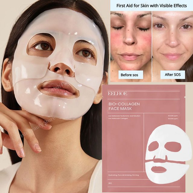 BesCollagen-Masque Facial Rétrécissant les Pores, Hydratant en Profondeur, Remarquage de la Nuit,