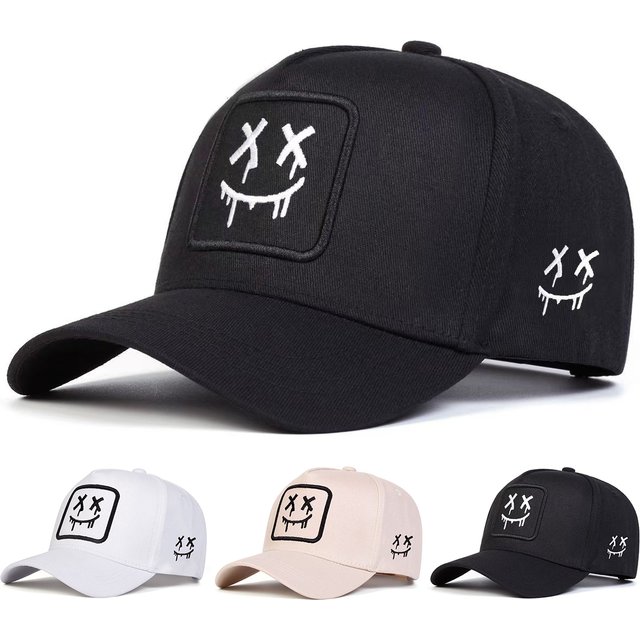 Unisex XX Smiling Face Embroidery Baseball Caps Spring Autumn Outdoor Adjustable Casual Hats Sunscreen Hat Sports Cap