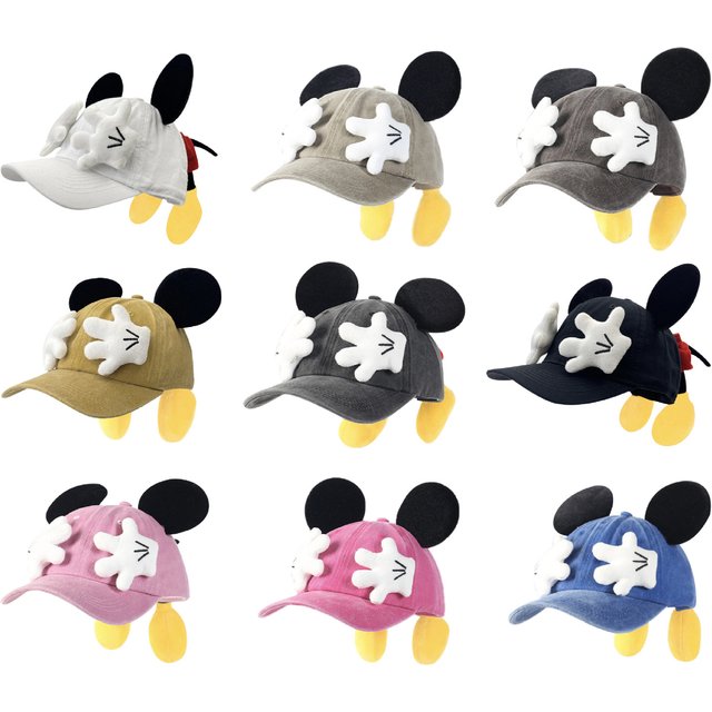 Cute Cartoon Mouse Ears Baseball Cap Girls Outdoor Fashion Duckbill Hat Y2K Hip Hop Sunscreen Sunshade Trendy Caps Women