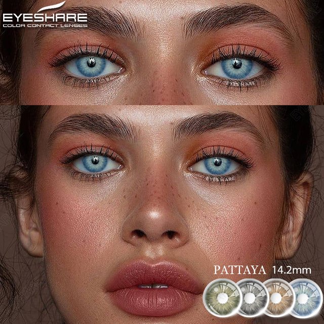 EYESHARE New Colored Contact Lenses For Eyes 1pair Brown EyeContacts Lense Yearly Use Beauty Makeup Blue Color Contact Lenses