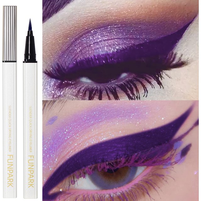 1PC New Purple Fine Liquid Eyeliner Long Lasting Eye Pen Waterproof Quick-drying Korean Makeup Products Beauty Matte Eye Pen