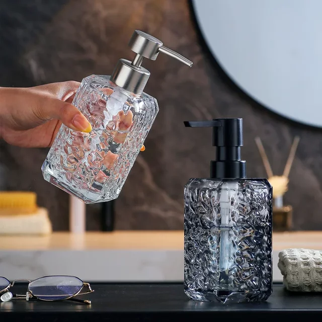 320ml soap dispenser hotel shampoo and shower gel dispensing bottle glass press bottle dispenser bathroom accessories