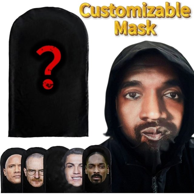 Batch Customizable Mesh Mask 1ps/20ps 3D Printed Full Face Mask Elastic Mesh Cosplay Hood for men Women Party Halloween Costume