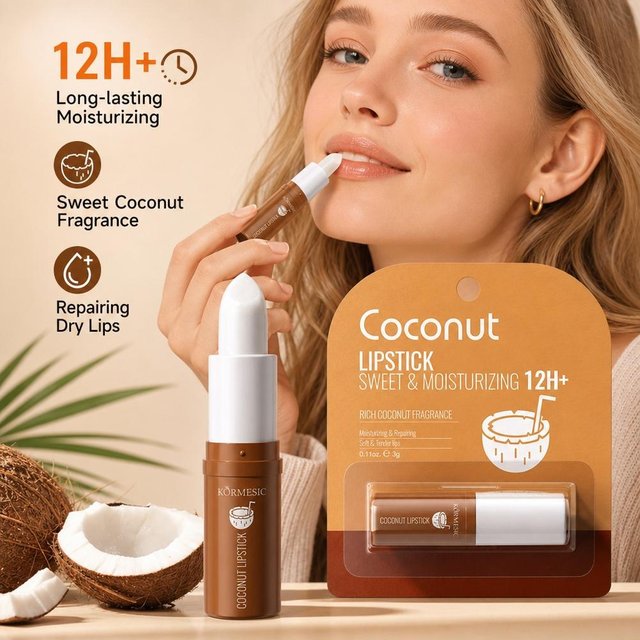 Coconut Lip Balm - Lasting Moisture & Daily Lip Care for men & Women 12H Moisturizing Nourishing