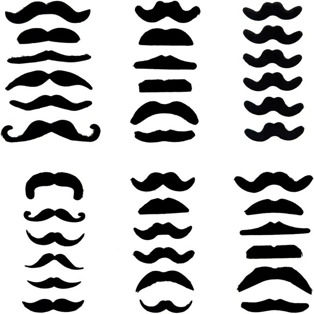 36 pièces/ensemble de fausses barbes et moustaches amusantes, styles variés, auto-adhésives, fausses moustaches pour mascarade, Halloween, décoration de fête d'anniversaire