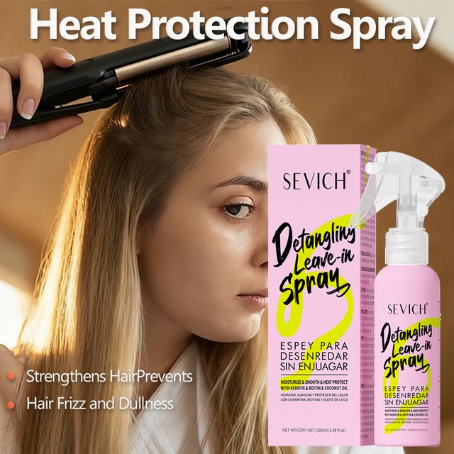 Spray de Protection thermique, sérum de Protection thermique, hydratant, pour protéger les cheveux, après-shampooing, contrôle des frisottis, soins quotidiens pour femmes