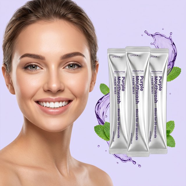 AMZ Purple Mouthwash Gentle Oral Rinse Breath Freshener Menthol Mint Portable Daily Oral Care Hygiene