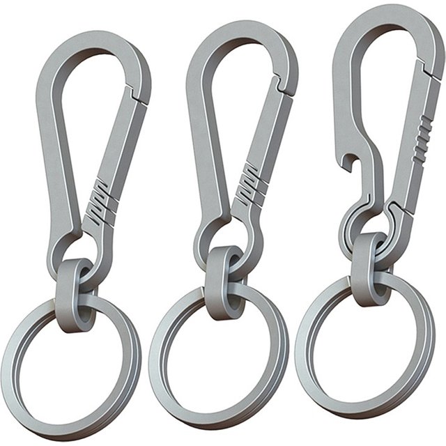 Porte-clés en alliage de titane, boucle en tyrannium, accessoire de voiture, chaîne suspendue à la taille, ouvre-boucles, outil d'extérieur EDC, 1 pièce