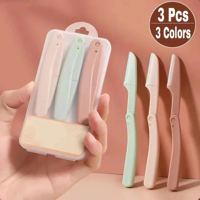 1/3 pièces, couteau de poche, profilateur de sourcils, épilateur de poils, coupe-sourcils, rasoir, épilateur facial, tondeuse à sourcils pour le visage des femmes