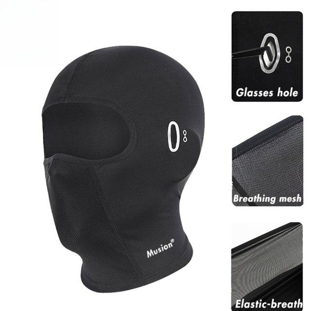 Balaclava Full Face Mask Cycling Helmet with Glasses Hole Motorcycle Sun Protection Ice Silk Biker Headgear Breathable