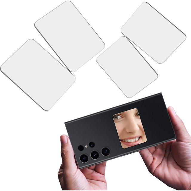 4 pieces of phone case mirror stickers: self-adhesive mirror stickers for makeup - portable small acrylic smartphone case back p