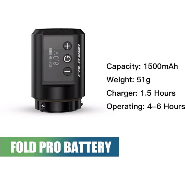 Dragonhawk Filp Fold Wireless Power Supply Pro Power Single Wireless Wire Battery Makeup for Filp Pro Rotary Tattoo Machine