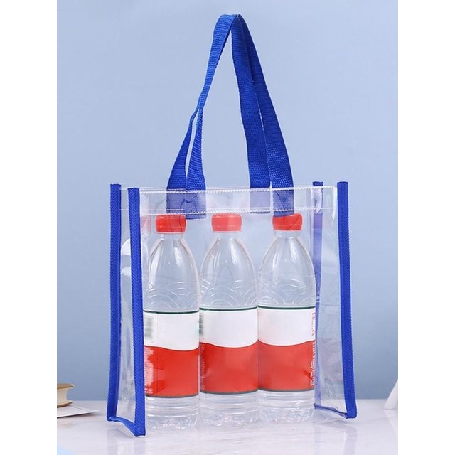 New PVC Clear Tote Bag Transparent Large Capacity Cosmetics Shopping Bag Plastic Gift Bag Jelly Bag