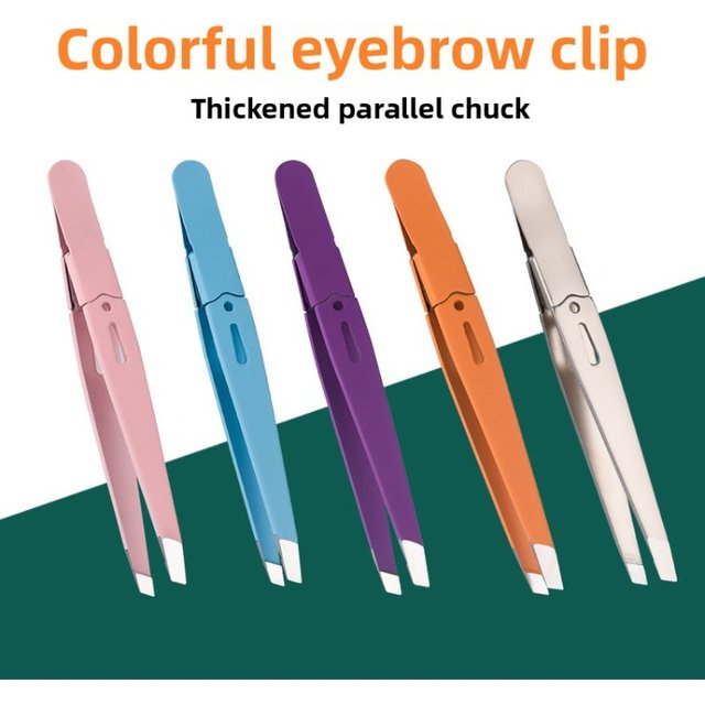 MR.GREEN Eyebrow Tweezer Colorful Hair Beauty Fine Hairs Puller Stainless Steel Slanted Eye Brow Clips Removal Makeup Tools