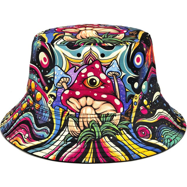 Funny Mushroom Print Bucket Hat for women Men Sun Panama Summer Outdoor Sunscreen Fisherman Hat Unisex Fashion Decorate Hip Hop