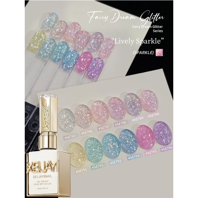 XEIJAYI 1/12pcs 15ml colorful Laser Flash Gel Nail Polish Set Starter Pure Soak Off No Wipe Nail Gel Polish Suitable