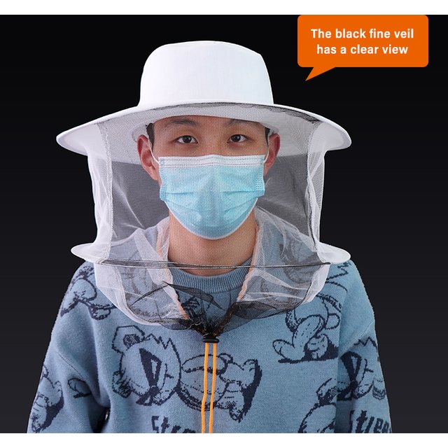 BeeKeeping Professional Beekeeper Hat With Brim Face Thickening Sunscreen Half-Length Special beekeeping tools