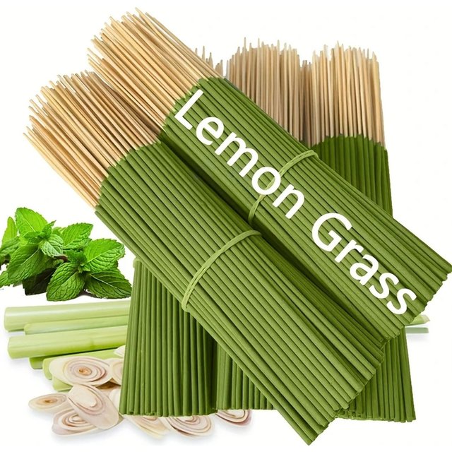 Bâtonnets d'extension à l'huile d'herbe de citronnelle - Durée de combustion de 45 minutes, parfum d'été imitation bois, idéal pour la maison, le camping, le jardin, la piscine et les activités de