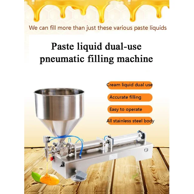 PBOBP Paste Liquid Bottle Filling Machine Stainless Steel Piston Manual Pedal Cream Shampoo Honey Viscous Liquid Filler