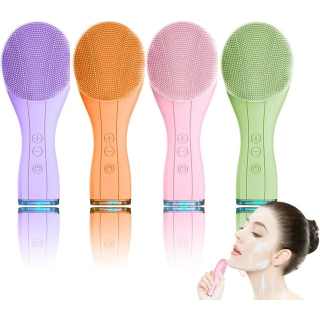 Electric Facial Cleansing Brush Deep Pore Cleaning Sonic Vibration Waterproof Acne Blackhead Remover Pore Cleaner Silicone