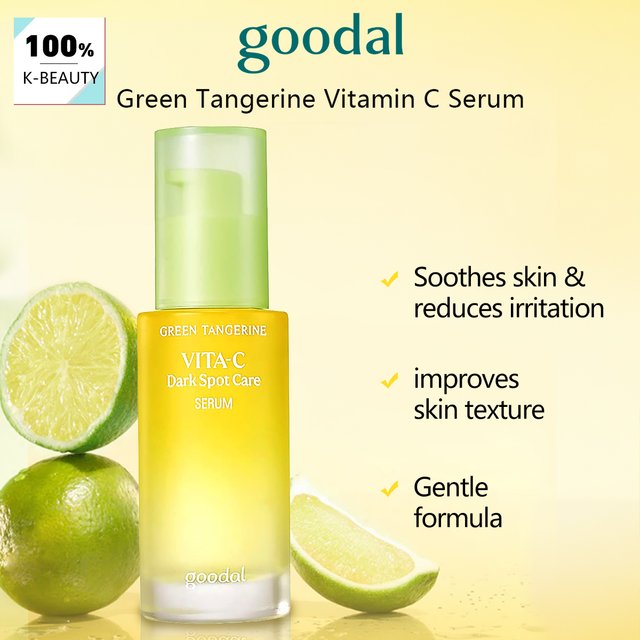 GOODAL Green Tangerine Vitamin C Serum,Lightweight Serum,Targeting Dullness,Antioxidant Care,Korean Skincare,Korean Makeup