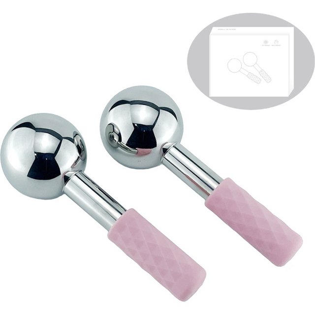 Facial Ice Globes Cold Hot Stainless Steel Facial Roller Skin Beauty Spa Cooling Globe Massage Ball Face Care Cryo Freeze Stick