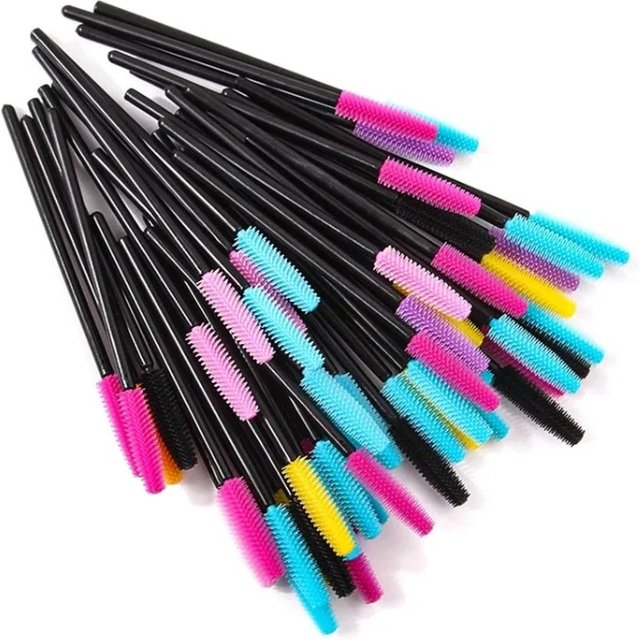 Lashes Cosmetic Brushes Makeup Tools 50PCS Eyelash Brush Silicone Gel Eyelashes Brushes Mascara Wands Applicator Spoolers