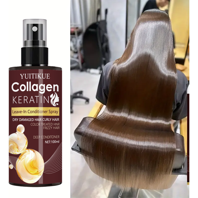Collagen and Keratin Hair Spray Nourishes Hair Roots, Scalp Massage, Repairs Hair, Oil-Control Hair Care Solution