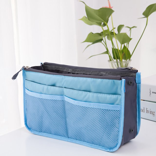 (1pc)Korean Version Multifunctional Folding Storage Bag with Double Zippers, Large Capacity WOMEN'S Portable Makeup Bag