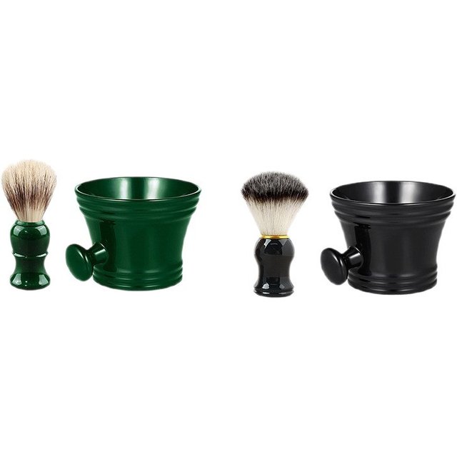 Plastic Shaving Brush Bowl Set Beard Care Soap Foam Mug Bowl With Handle Facial Bristle Hair Salon Barber Soap Foam Shave Men