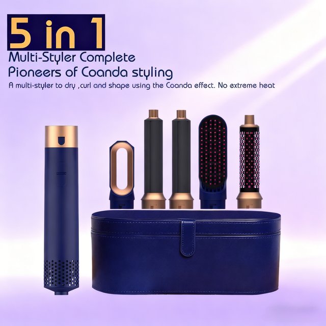 5 in 1 Hair Styler Powerful Fast Drying Ionic Hair Dryer High Speed Hot Comb Brush Set Professional Hair straghtener