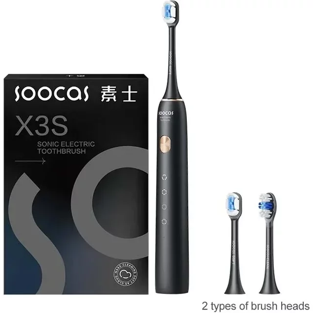SOOCAS X3S Adult Sonic Electric Smart Toothbrush IPX8 Waterproof 180 Days Battery Life Ultrasonic Soft Cloud Toothbrush Heads