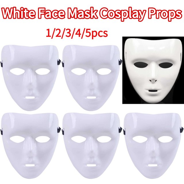 Halloween Jabba WockeeZ Dance Mask Hip-Hop Street Dance White Performances Mask For Man Women White Face Mask Cosplay Props
