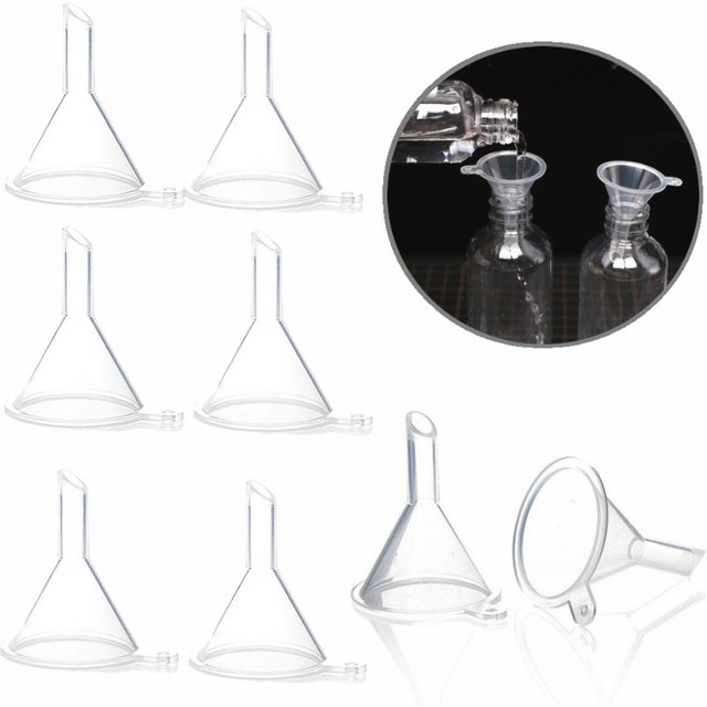 Mini entonnoir en plastique pour remplissage de bouteilles africaines, outil d'emballage pour voyage, petit entonnoir pour parfum, liquide essentiel, 10 pièces