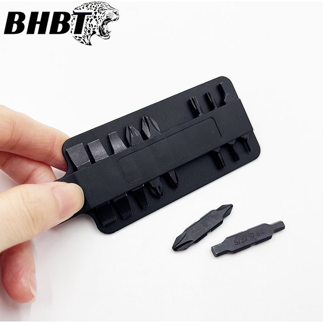 BHBT 10 pièces/ensemble Kit d'embouts de tournevis plat à Double tête en acier allié S2 pour pince multi-outils EDC outil multiple de poche