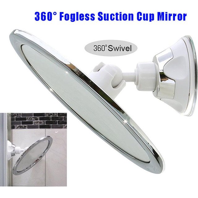 Fogless Makeup Mirror With Holder Suction Cup 360 Rotation Shower Shave Round Mirrors Bathroom Mirrors Washroom Fog Free New