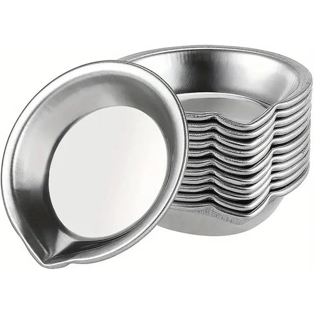 12Pcs Makeup Palette Stainless Steel Small Round Paint Tray Artist Watercolours Paint Mixing Palette Tray For Artist