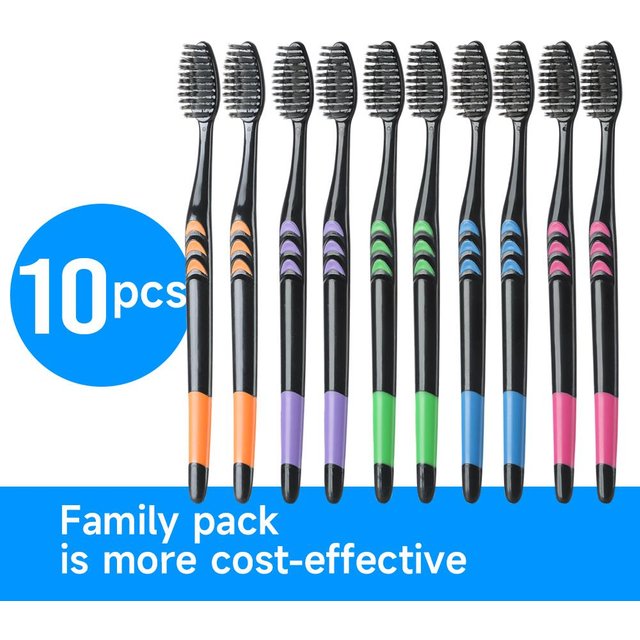 10/20Pcs Family Pack Toothbrush, Bamboo Charcoal Soft Bristles Toothbrush, Travel Carry,Color Random