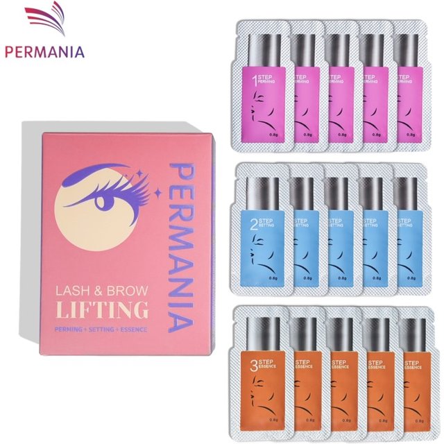 PERMANIA NEW 5-8 Minutes Fast Lash & Brow Lift Eyelash Perm Kit Sachet Number #1#2#3 Setting Lotion Curling Perming Makeup Tool