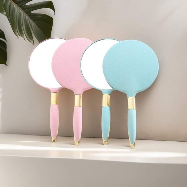 Lady Handheld Makeup Mirror Cosmetic Retro Mirror SPA Salon Makeup Birthday Gifts Female Portable Makeup Tools
