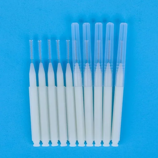 200pcs Interdental Brushes Set | 0.4-1.5mm Nylon Bristles with Push-Pull Design for Effective Plaque Removal & Oral Care