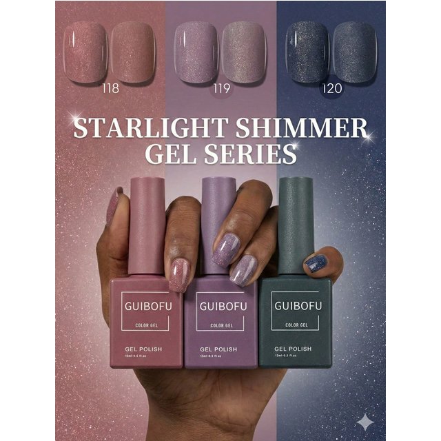 Mauve, Orchid And Charcoal Gray Gel Nail Polish Set, 3pcs 15ml Sophisticated Cool-Tone Nail Colors