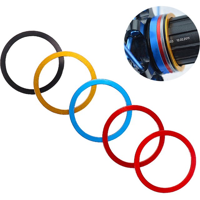 5pcs Aluminium Alloy Cassette Flywheel Hub Spacer 1mm 1.5mm 2mm 2.5mm 3mm Bicycle Bottom Bracket Gaskets Freewheel Body Washer