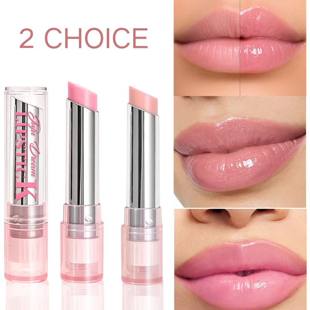 2-Color Pink Lip Balm, Color-Changing Moisturizing Lipstick, Hydrating Non-Sticky Gloss for Natural Daily Wear